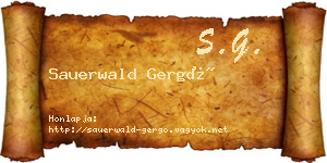 Sauerwald Gergő névjegykártya